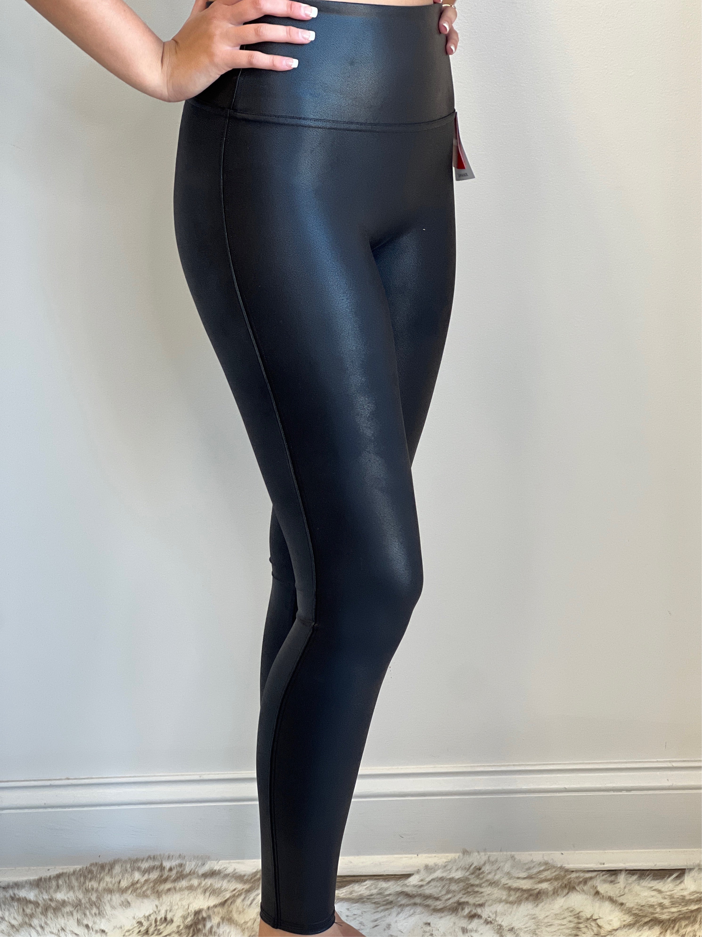 SPANX, Pants & Jumpsuits, Spanx Faux Leather Leggings In Black Size Small