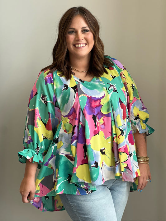 Lily Lush Emerald Mix Blouse