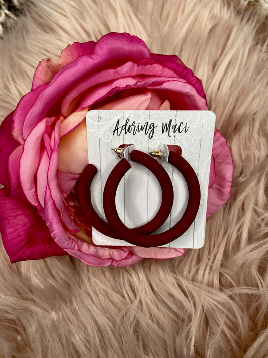 Ashley Matte Hoop Earrings
