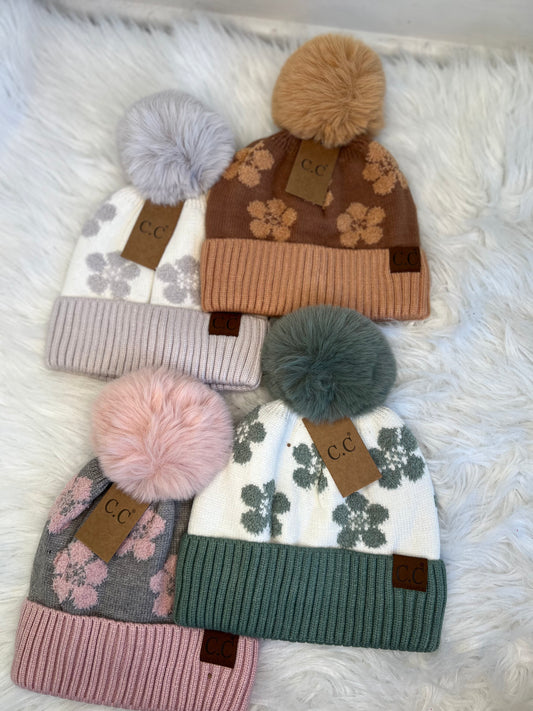 C.C Daisy Print Beanies
