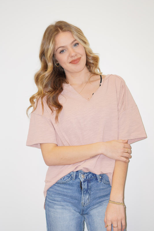 Madi Mauve V-neck Top