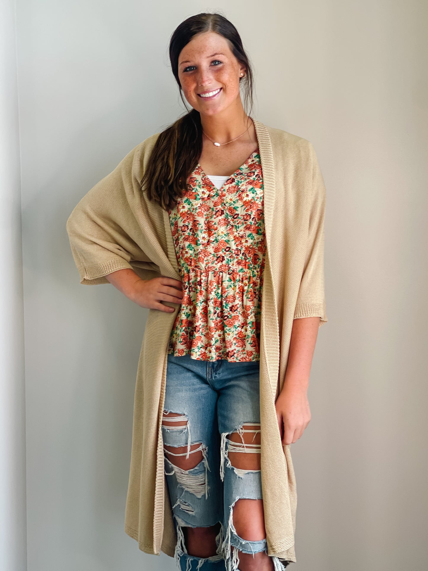 Lisa Soft Thread Dolman Sleeve Cardigan