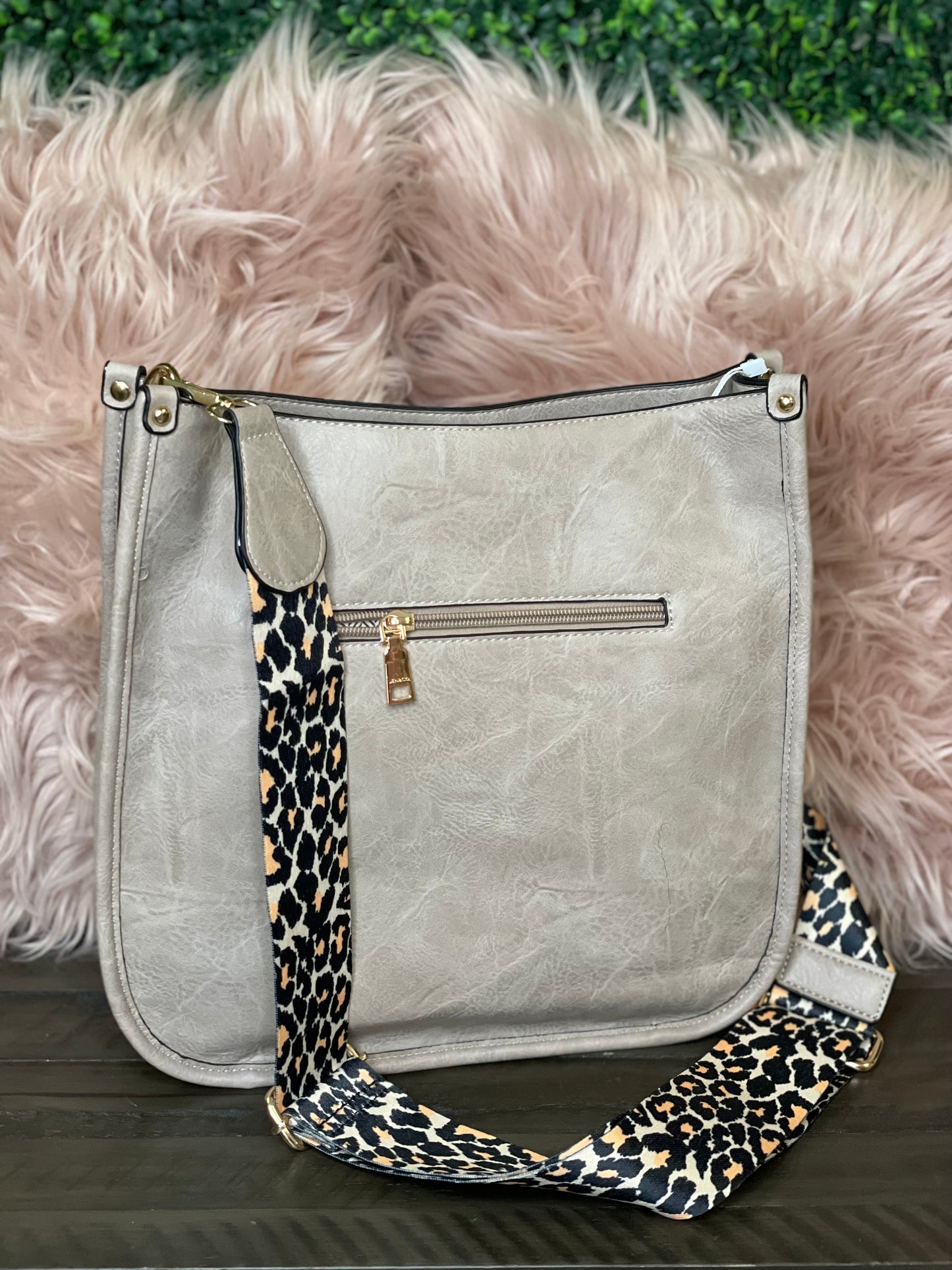 Khloe Crossbody Purse with Leopard Strap
