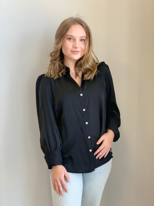 Demi Silk Button Up Cuff Shirt