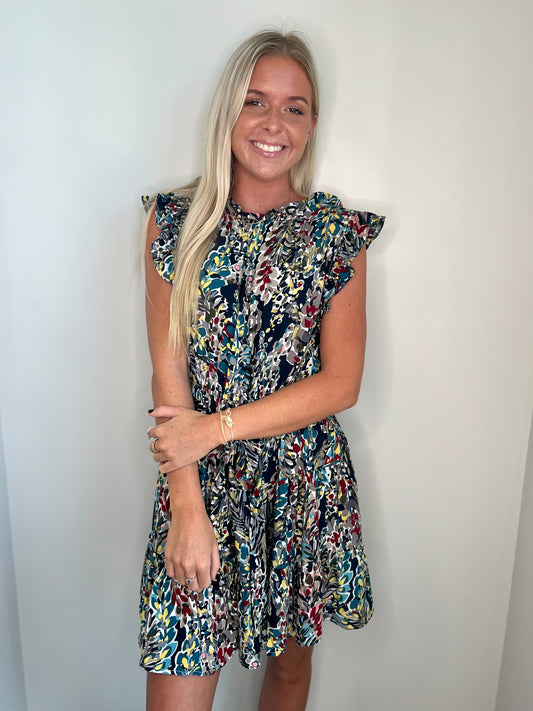 Evelyn Floral Tiered Mini Dress