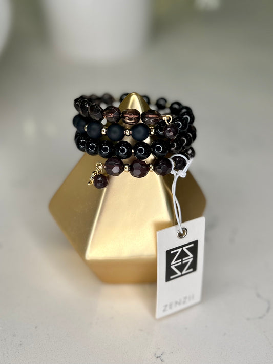 Matte And Glossy Beaded Wrap Bracelet