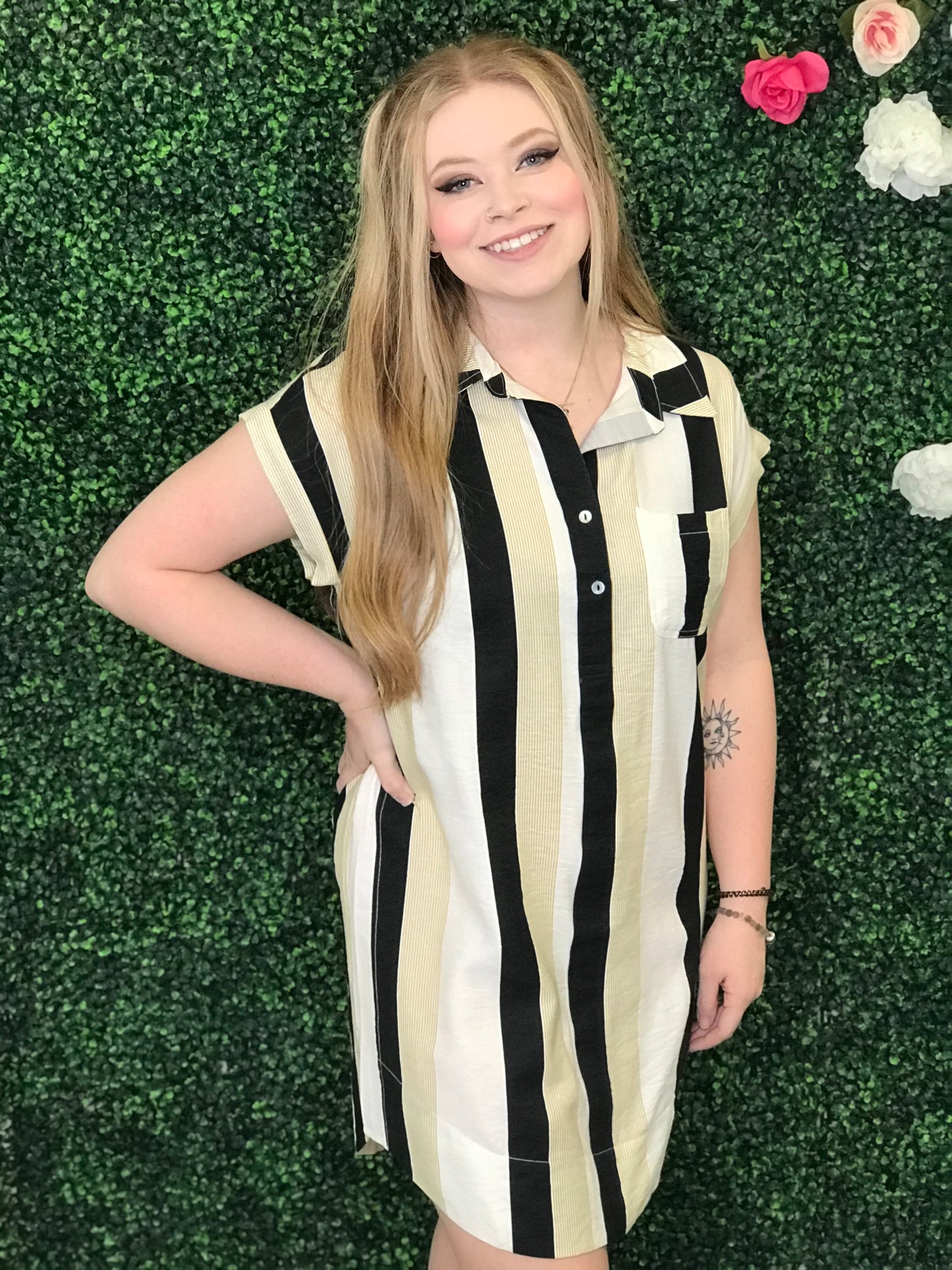 Sierra Striped Tunic Shirt Dress