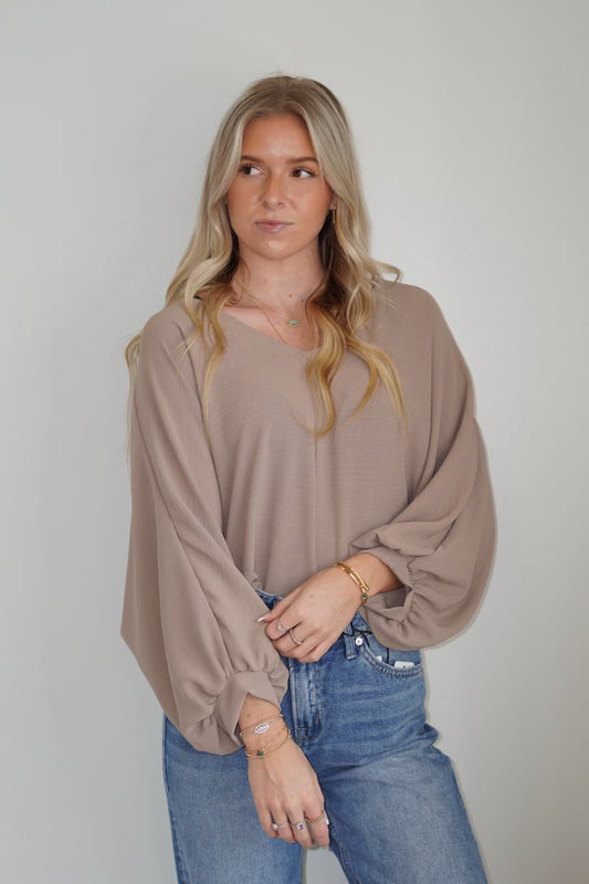 Penny Puff Sleeve V-neck Blouse