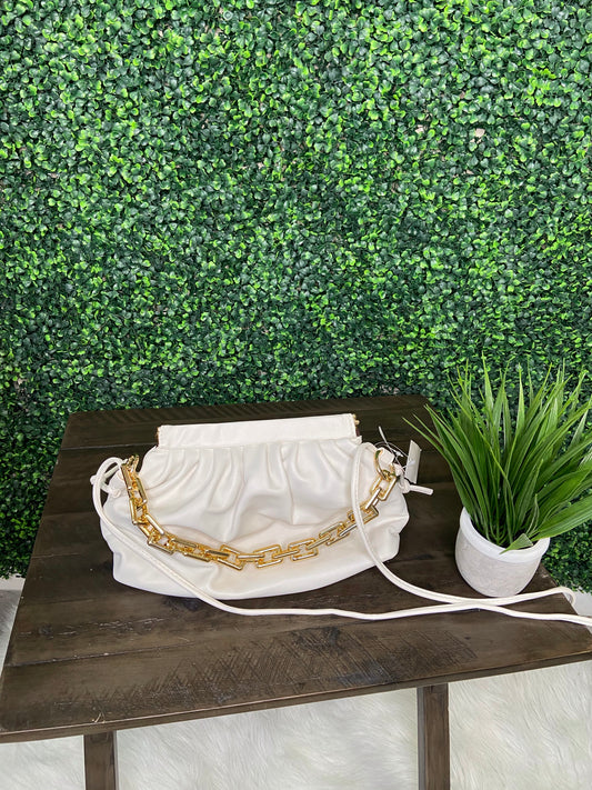 Whitney White Gold Chain Purse