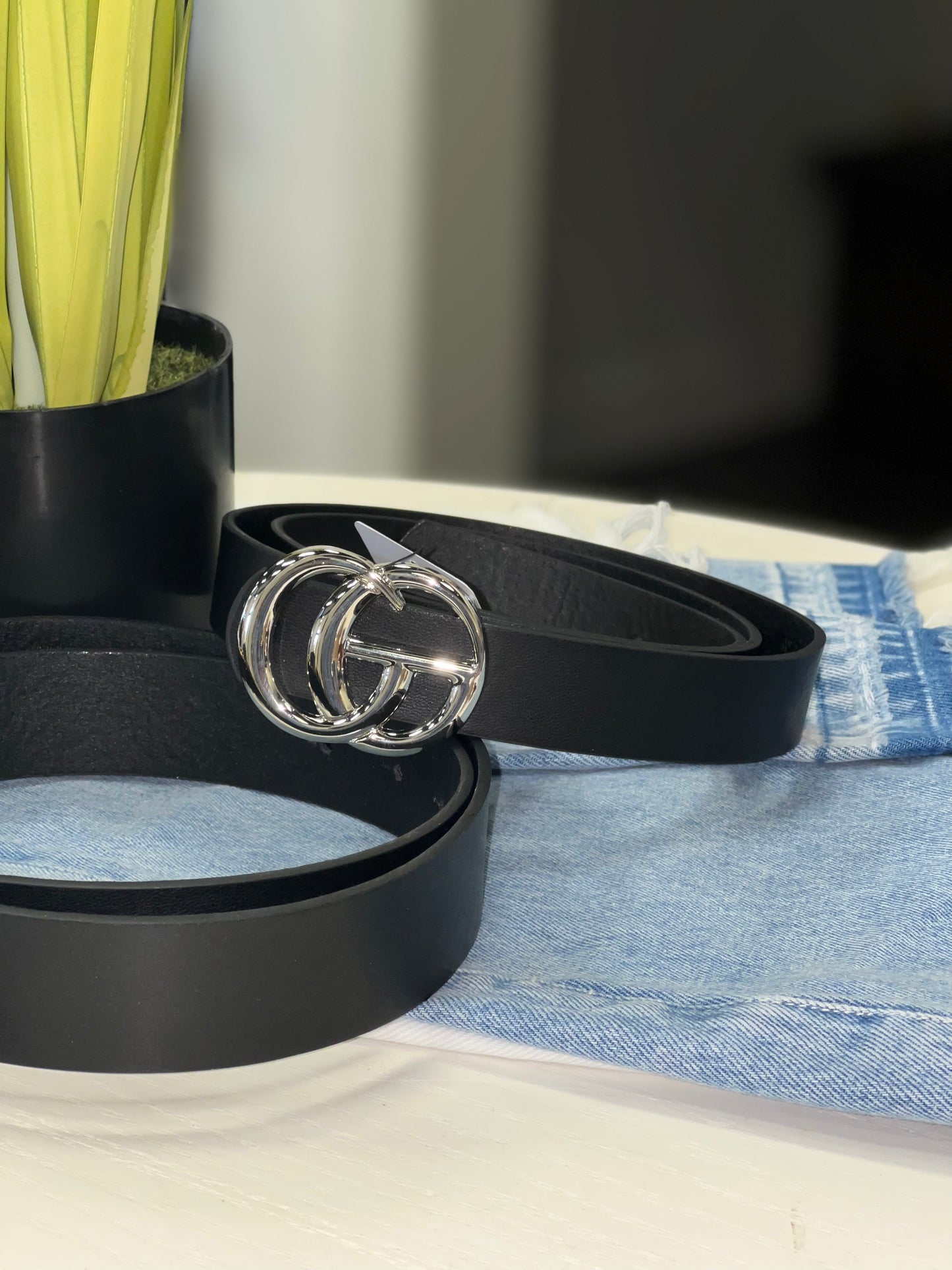 Selena Silver and Black "GO" Belt