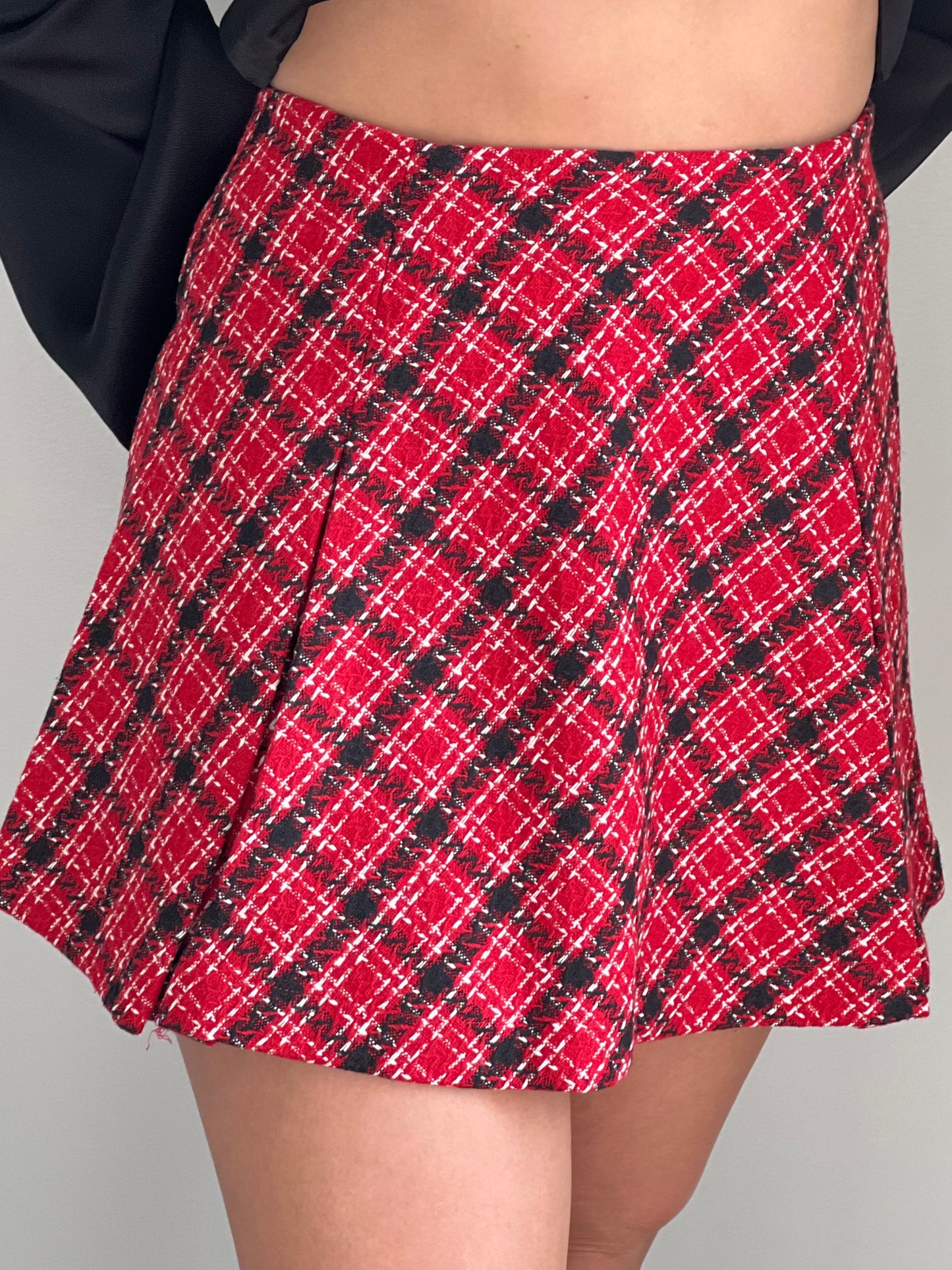 Shelby Front Tuck Tweed Skort