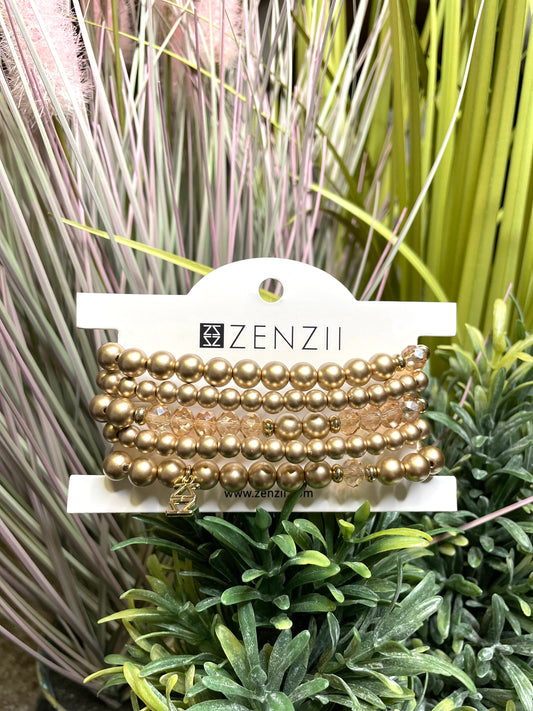 Mattie Metallic and Crystal Beaded Bracelet
