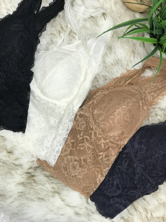 Claire Mid Length Bralette Halter Top(multiple colors)