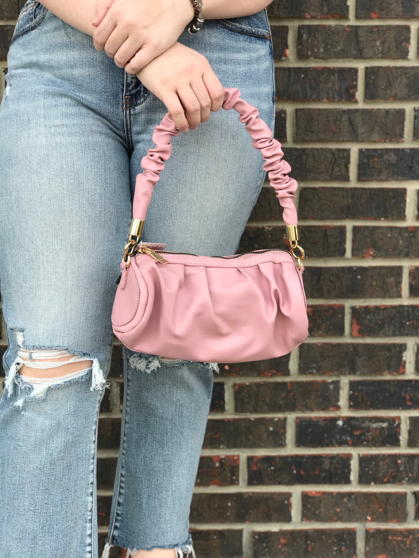 Elle Pink Faux Leather Purse