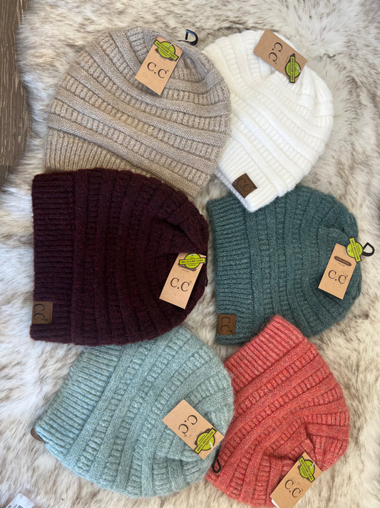 C.C Heather Ribbed Beanies