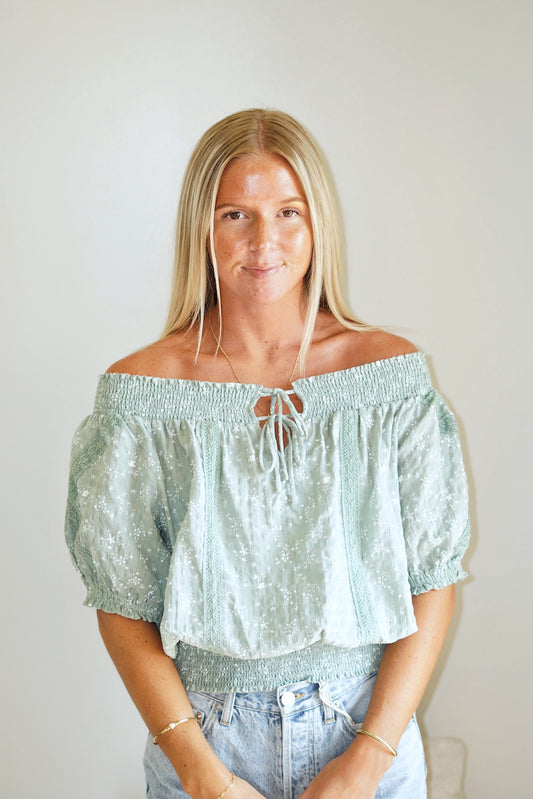 Polly Printed Puff Top