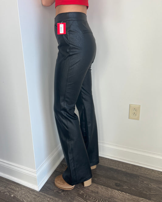 Leather-like Flare Pant