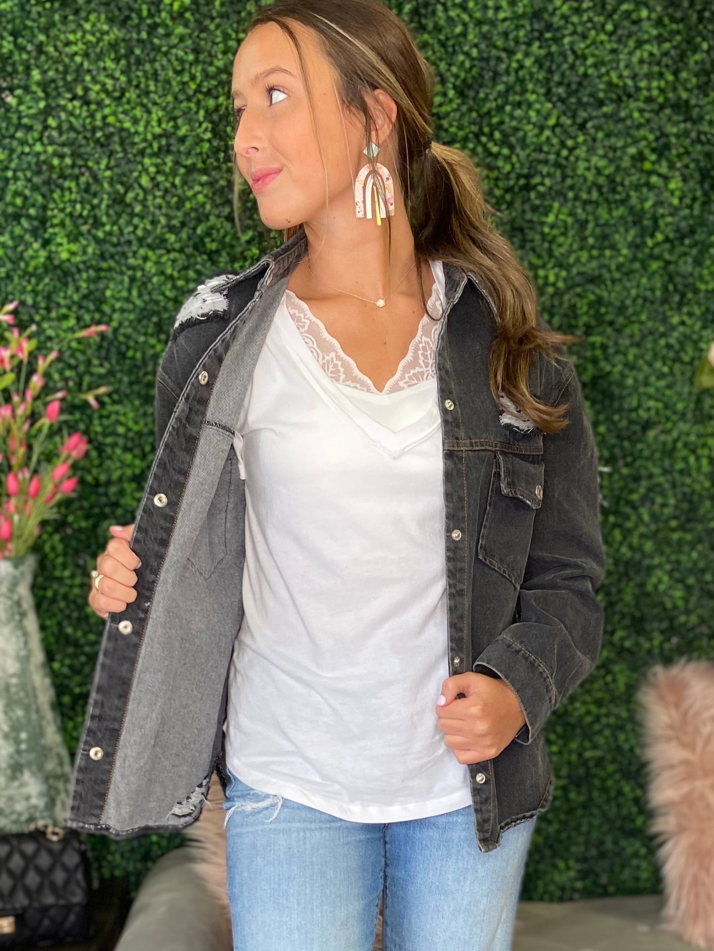 Dolly Denim Distressed Jacket