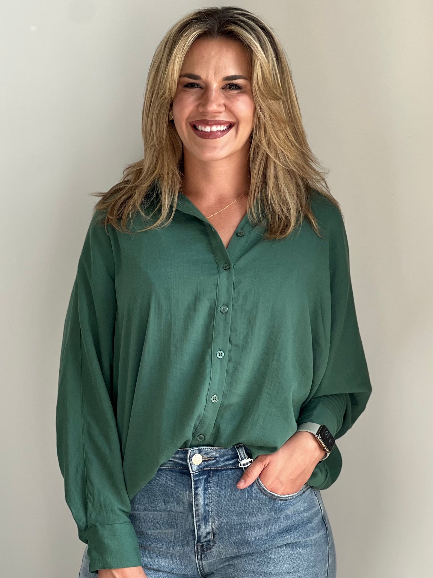 Shasta Dolman Sleeve Button Up