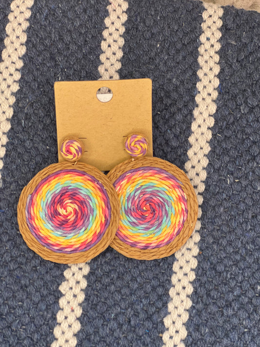 Two Tone Circular Earrings