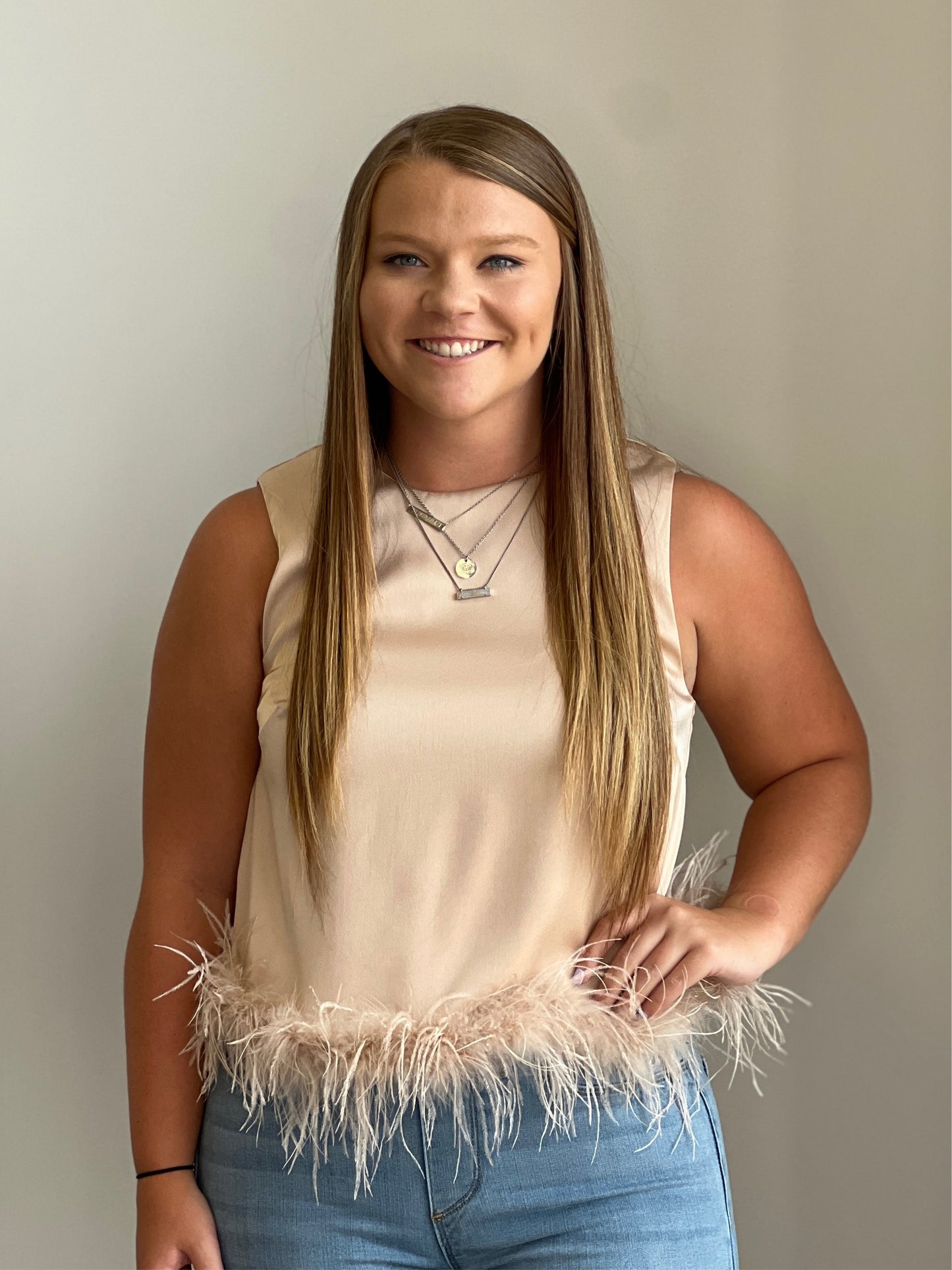 Angel Crop Tank Feather Blouse
