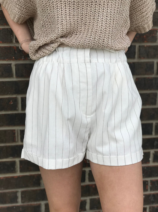 Lex Linen Pinstripe Shorts