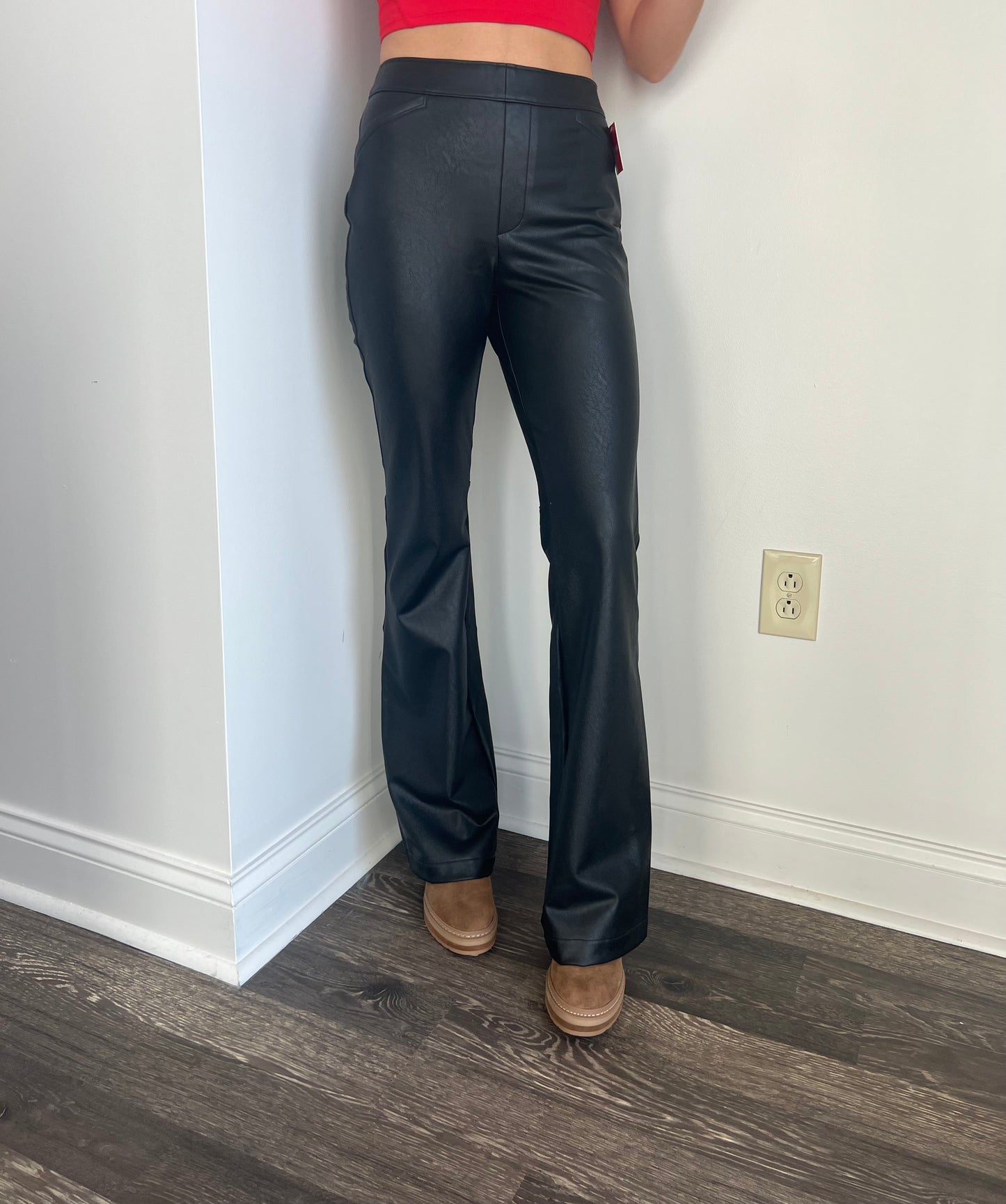 Leather-like Flare Pant