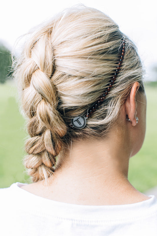 Brown teletie headband