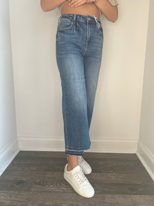 Macie High Rise Wide Leg Cropped Jeans