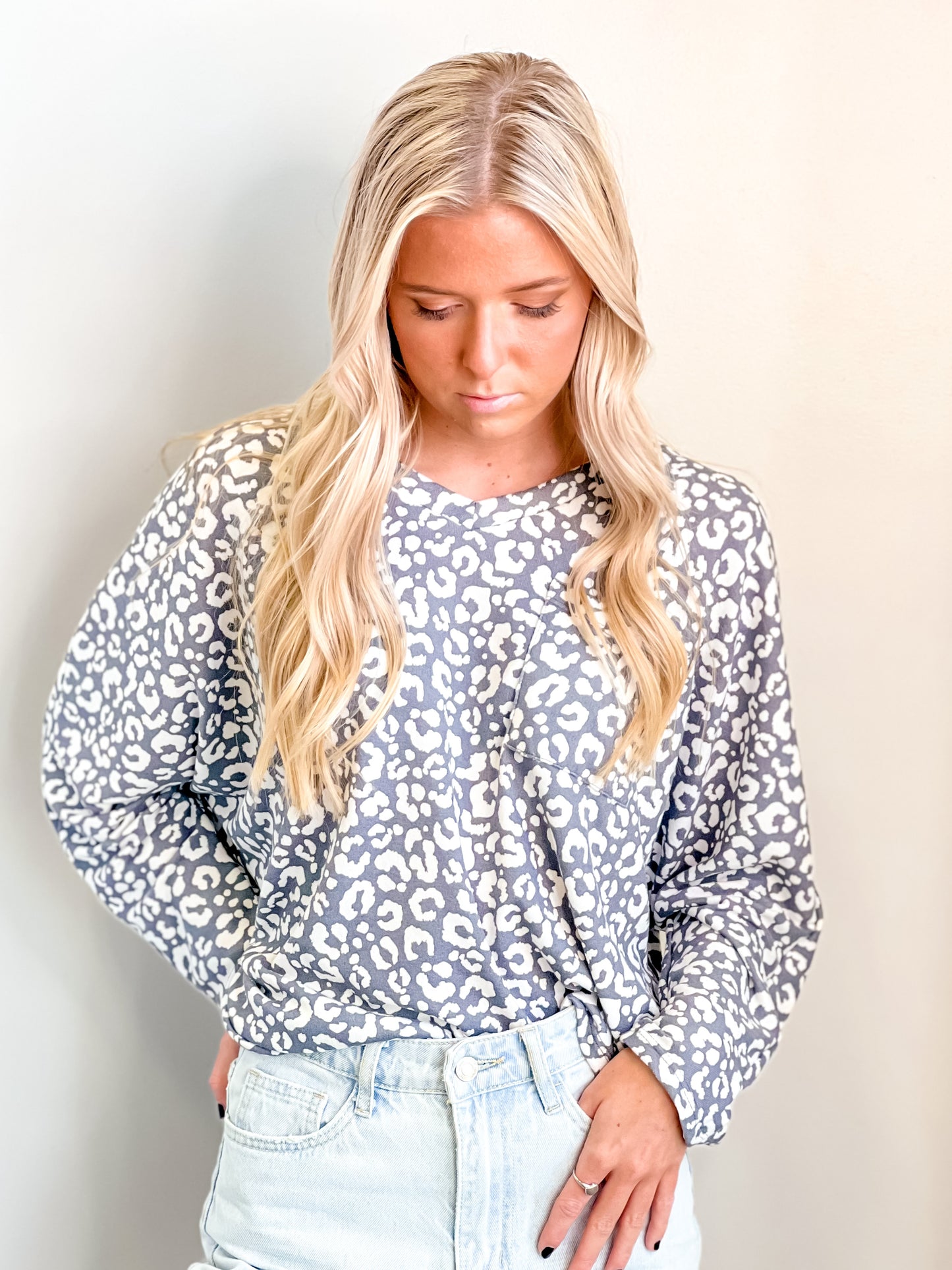 Chelsea Cheetah Pocket Top