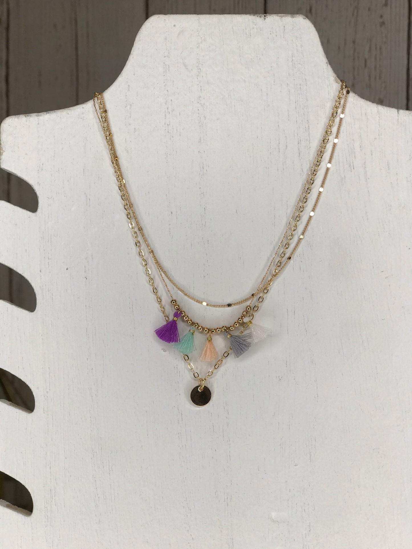Lyla 5 Tassel & Disc Necklace Set
