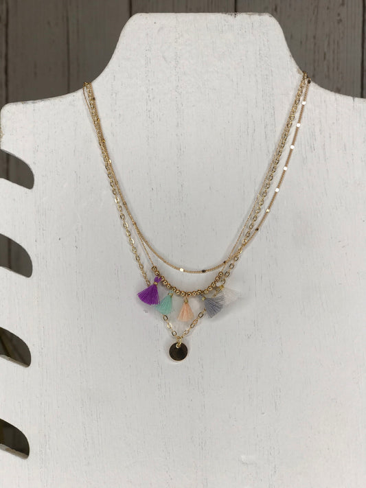 Lyla 5 Tassel & Disc Necklace Set