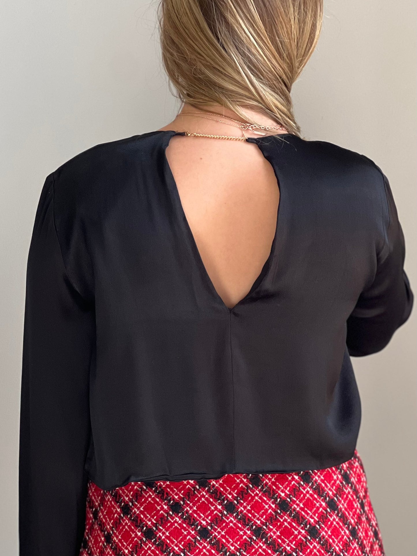 Stori Black Slit Top