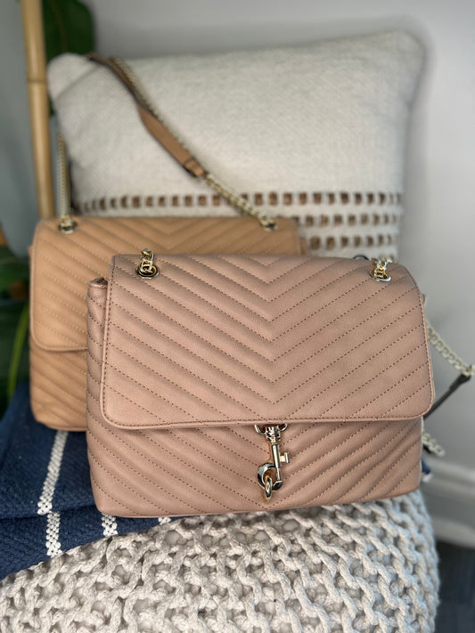 Trendy Quilted Stitch Handbag with Wallet