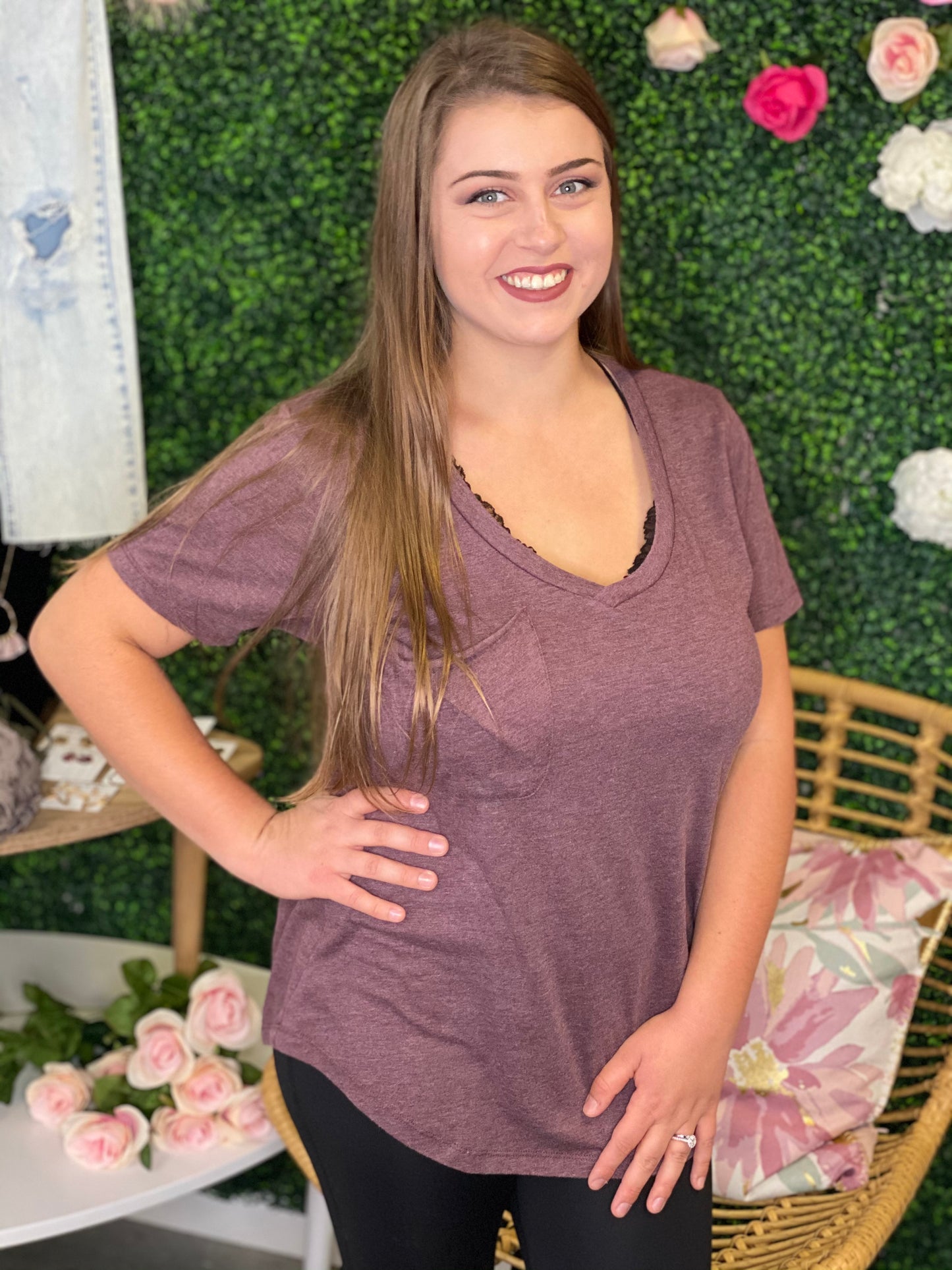 Alaina Pocket Tee(multiple colors)