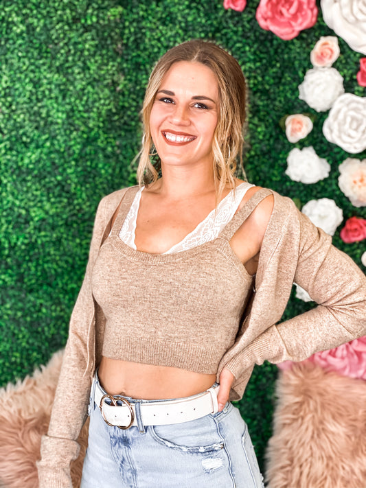 Midge Knit Top and Cardigan Set