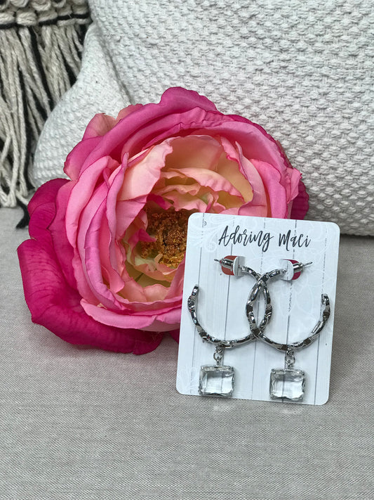 Chasity Chain Link Drop Crystal Hoops