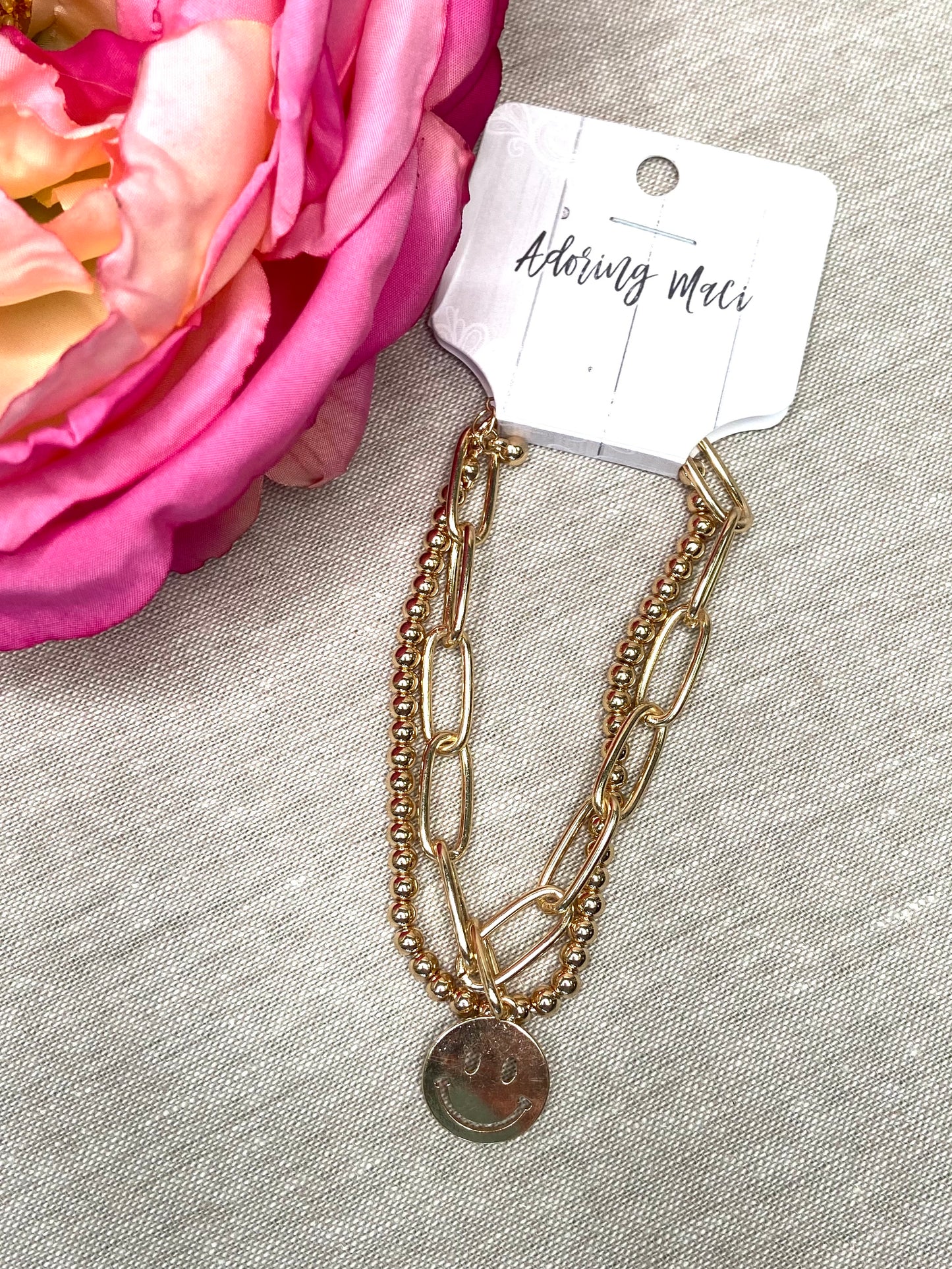 Bailee Smiley Stacked Bracelet