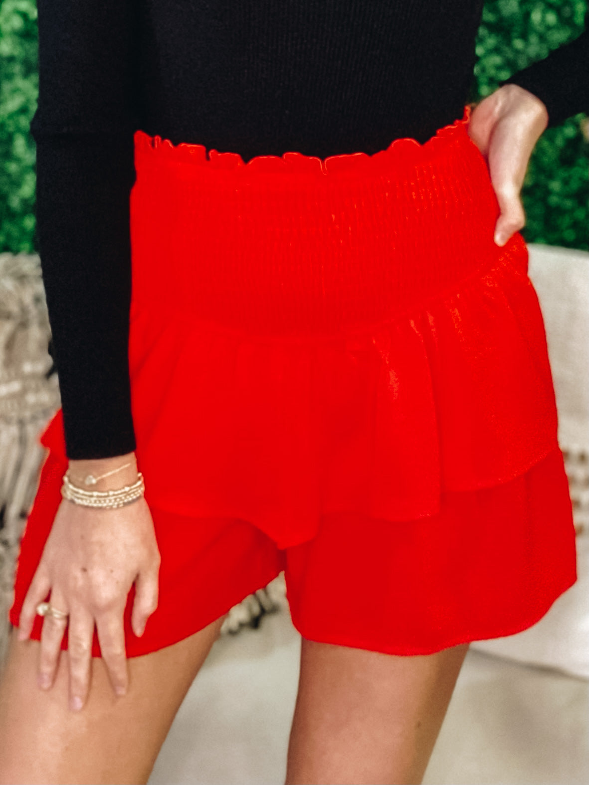 Eden High Waisted Ruffle Shorts