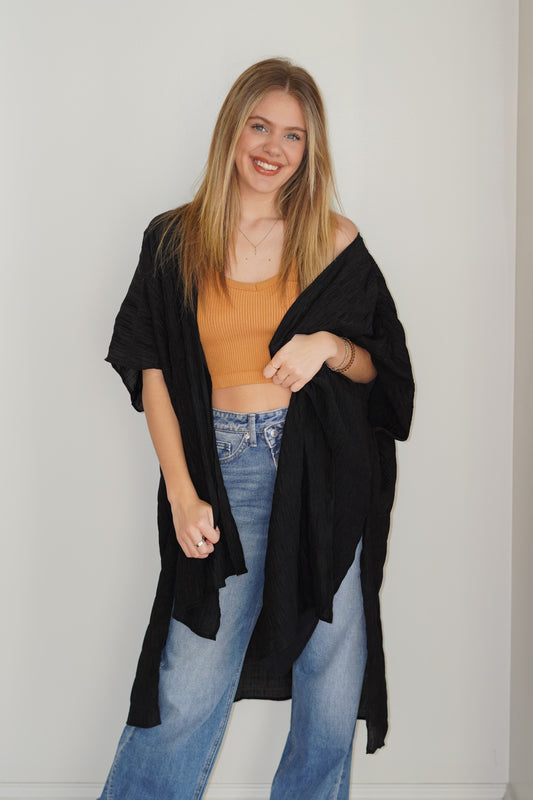 Blake Black Short Sleeve Cardigan