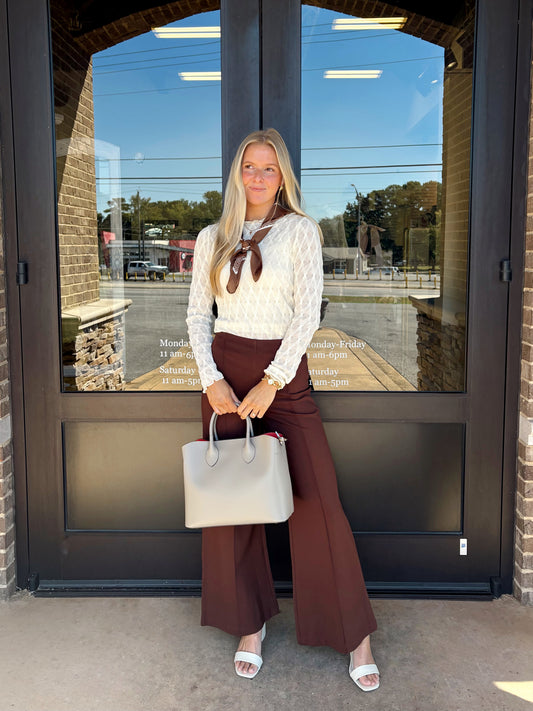 Cocoa Pleated Wide Leg Pants