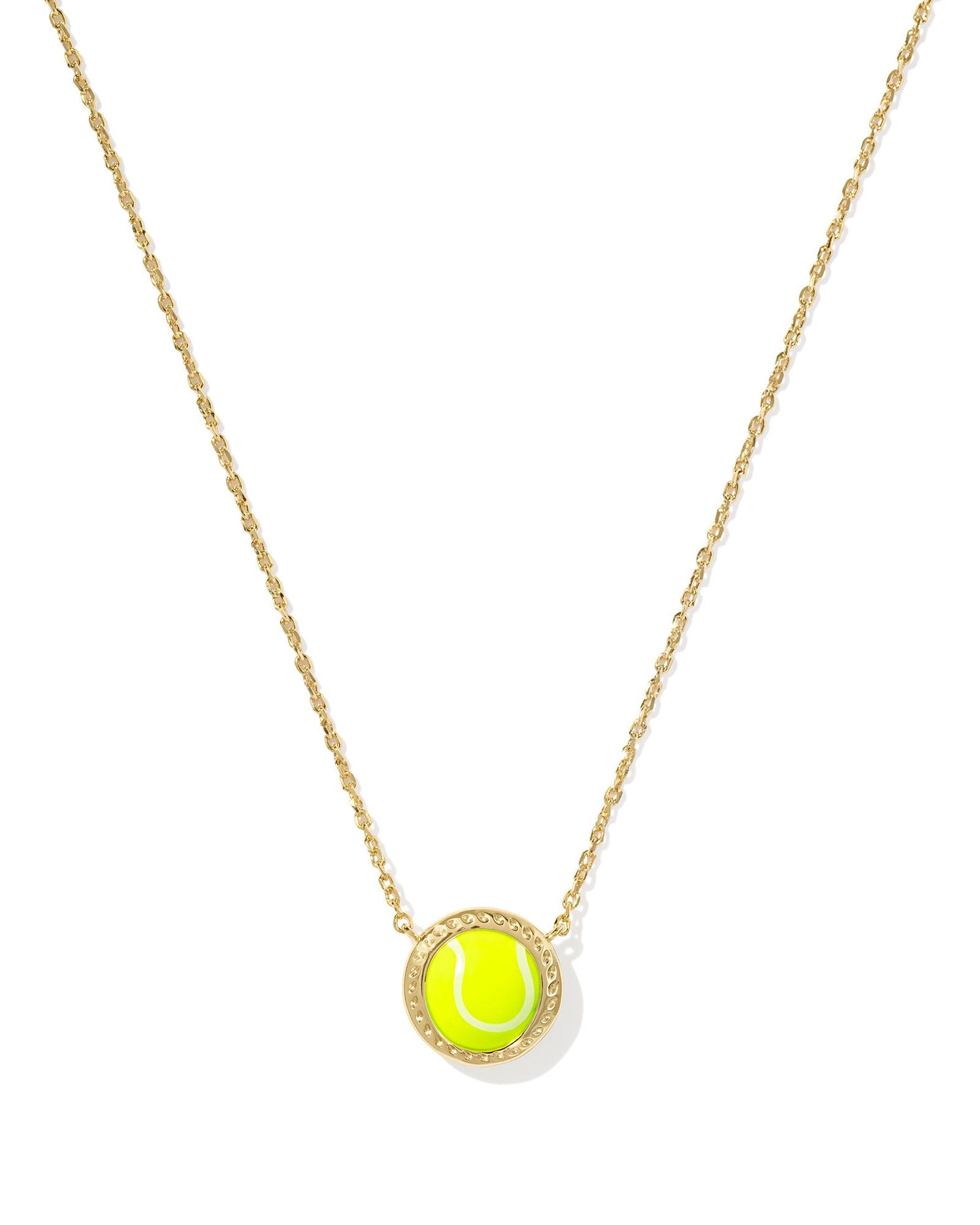 Kendra Scott Pendant Gold Chartreuse Magnesite Necklace
14k Yellow Gold Over Brass
Lobster Clasp With Single Adjustable Slider Bead
19'CHAIN,0.51'L X 0.49'W PENDANT.