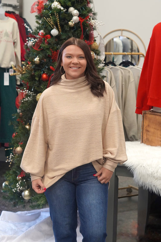 Noah Mock Neck Long Sleeve Top