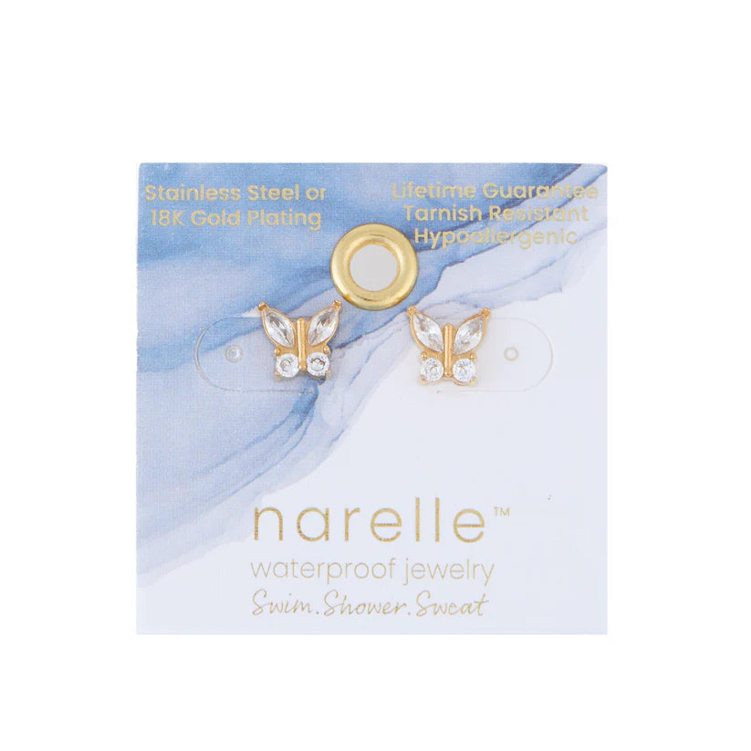  Crystal Butterfly Stud Earrings