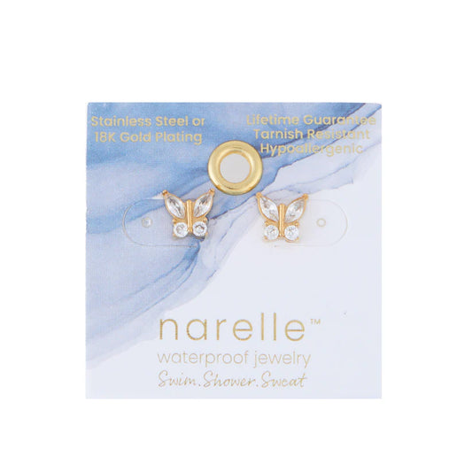 Crystal Butterfly Stud Earrings