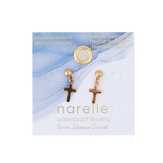 Dangle Cross Stud Earrings