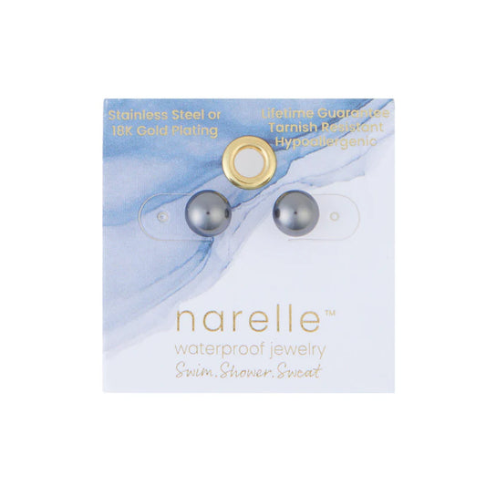 Gray Pearl Stud Earrings