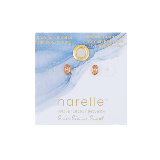 Oval Gem Stud Earrings