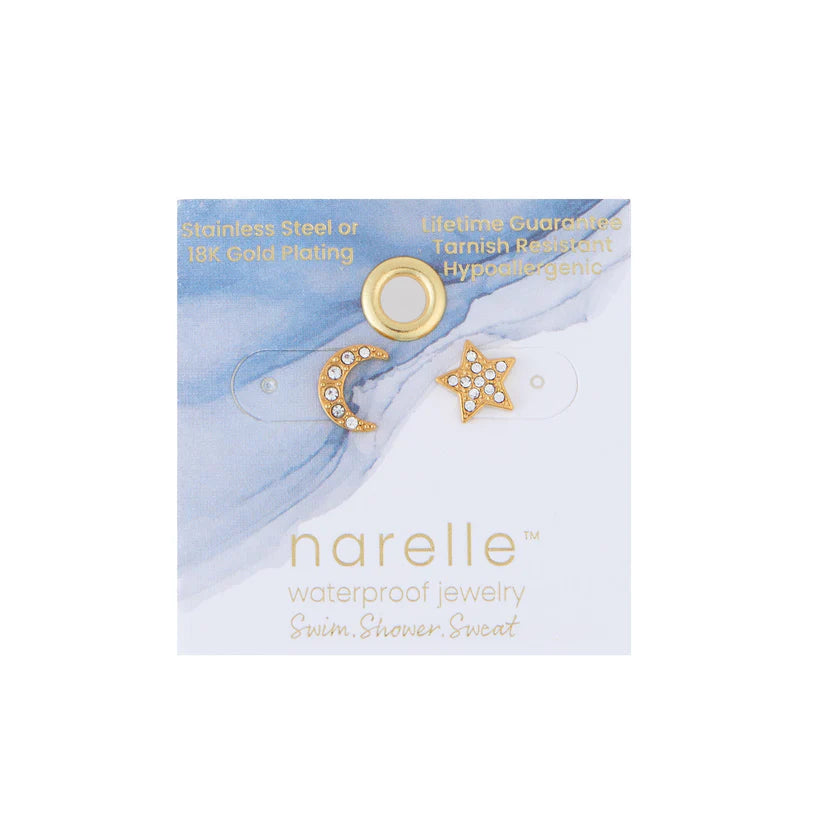 star and moon Stud Earrings