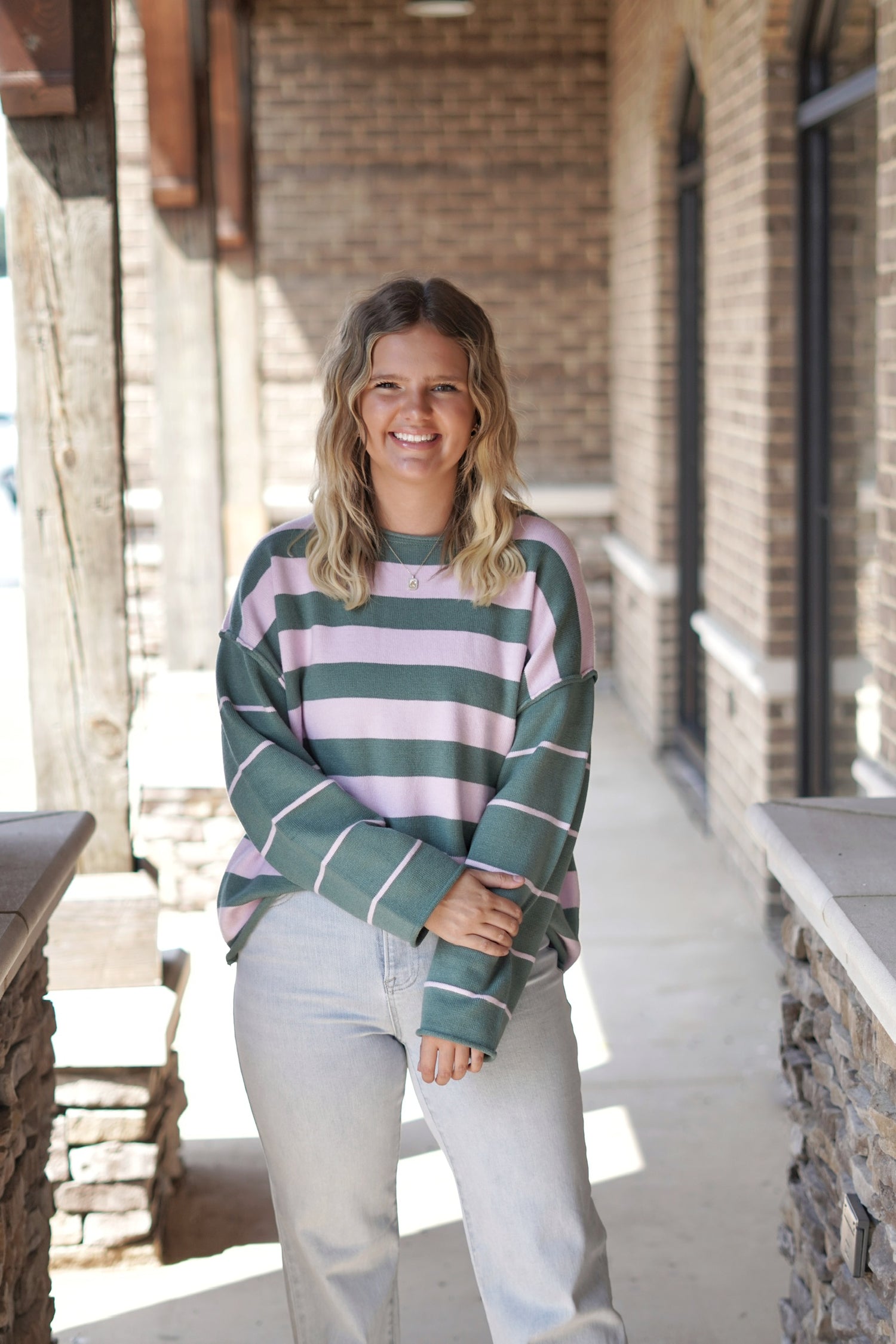 Polly Pink And Green Striped Sweater
Round Neckline
Long Sleeves
Full Length
Striped
Color: Pink And Green
Relaxed Fit
Fabric Content: 50% Viscose, 28% Polyester, 22% Nylon
Care Instructions: Hand Wash Cold Separately, Do Not Wring Or Twist, Do Not Bleach, Lay Flat To Dry.